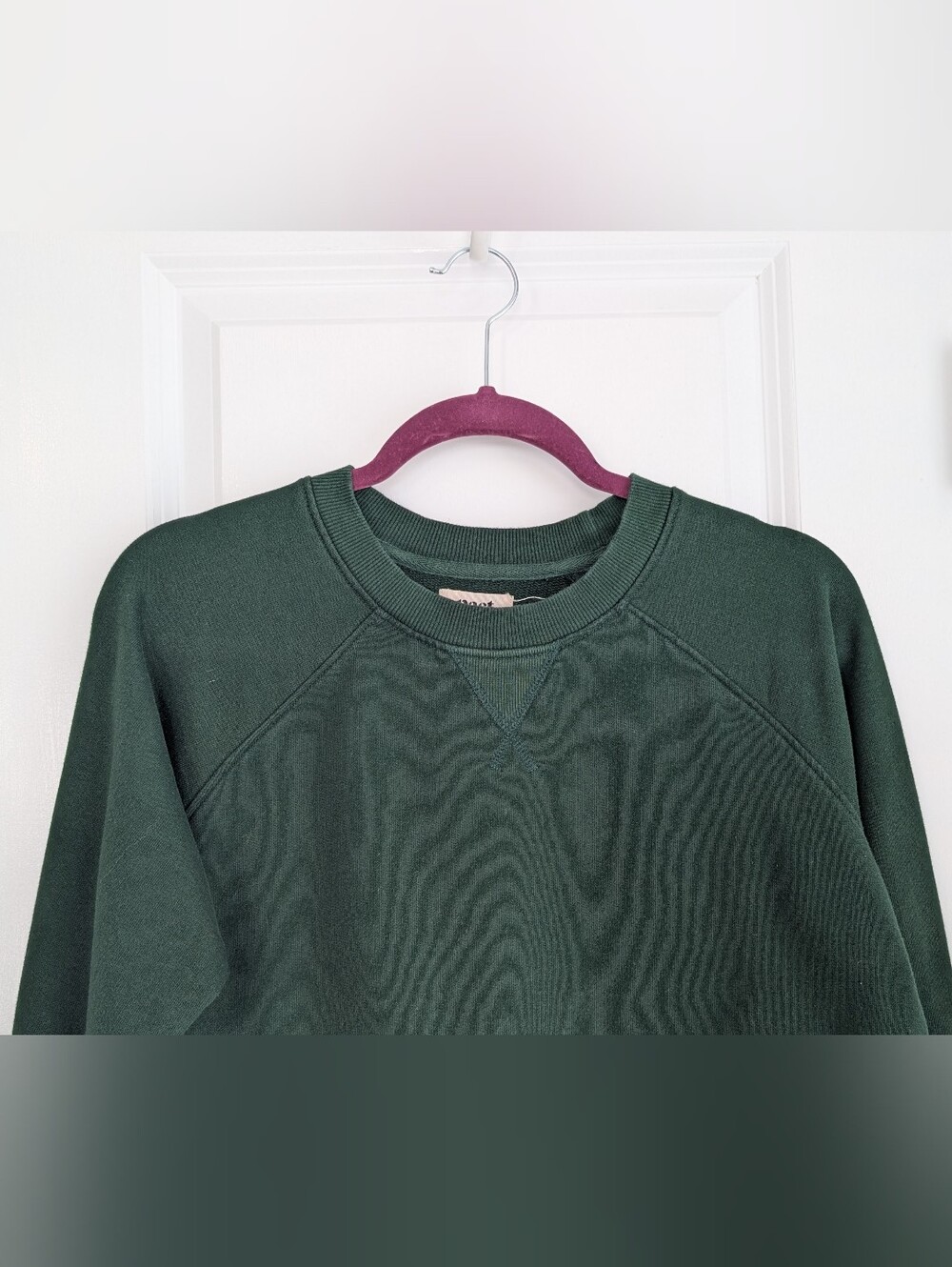 Pact Organic Cotton Crewneck Sweatshirt Forest Green Size Medium - Picture 2 of 9